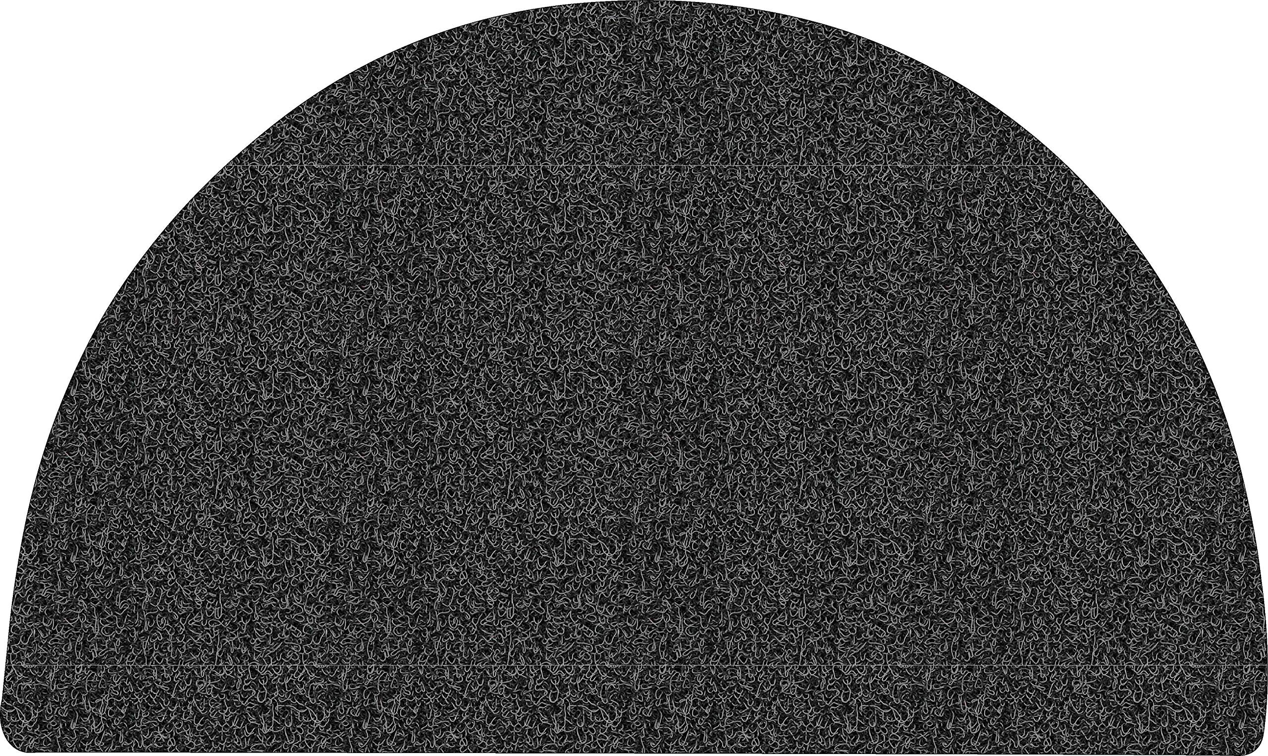 Nicoman Easy-Clean & Dirt-Trapper Barrier Half Circle Moon Doormat｜Non-Shedding & Jet-Washable Outdoor Spaghetti Doormats (Black & Grey, 70x44cm)