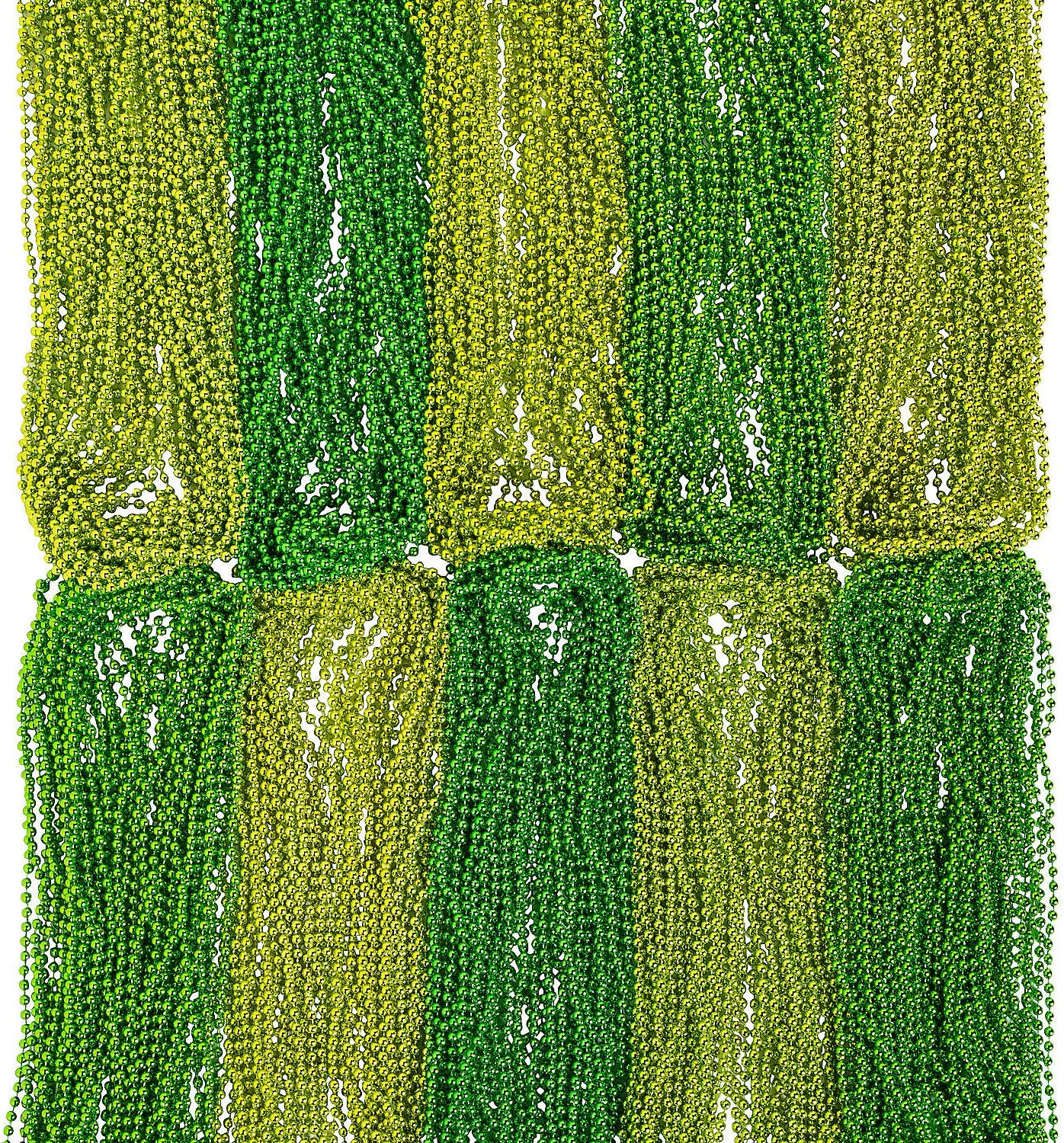 Fun Express Bulk Shades of Green Beaded Necklaces - Jewelry - 240 Pieces - St Patrick's day Party Supplies or Parade Handouts for Community or Fundraising Events