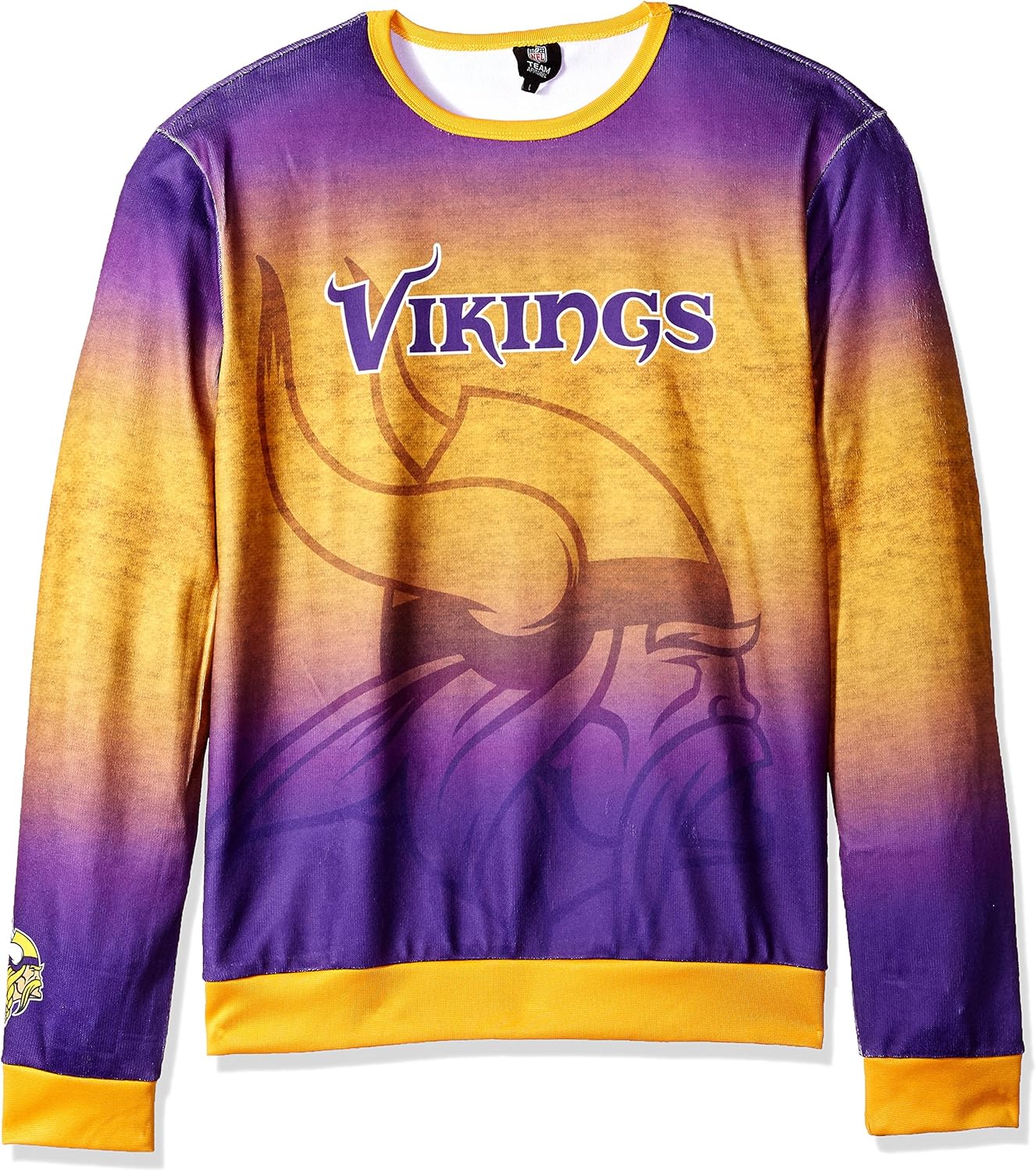 FOCO NFL Minnesota Vikings PRINTED GRADIENT Ugly Sweater, Large