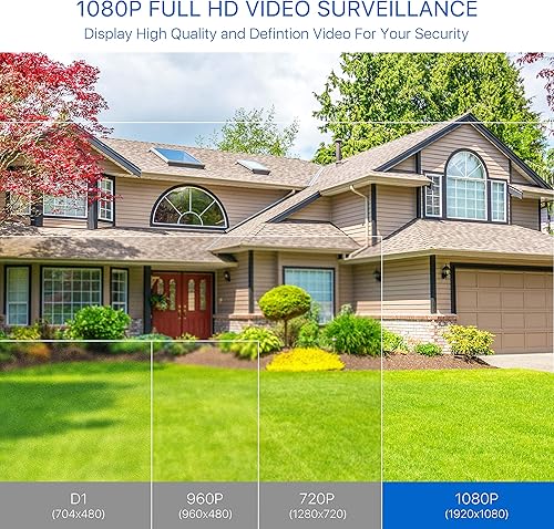 Miniatura 8 de ZOSI Paquete de 4 cámaras de seguridad para el hogar HD-TVI de 2MP 1080p HD-TVI 1920 TVL, 24 LED, visión nocturna de 80 pies, ángulo de visión de