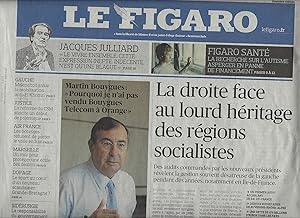 Le Figaro, 4 avril 2016: Jacques Julliard, lourd héritage des régions socialistes, Martin Bouygues, Telecom Orange, etc