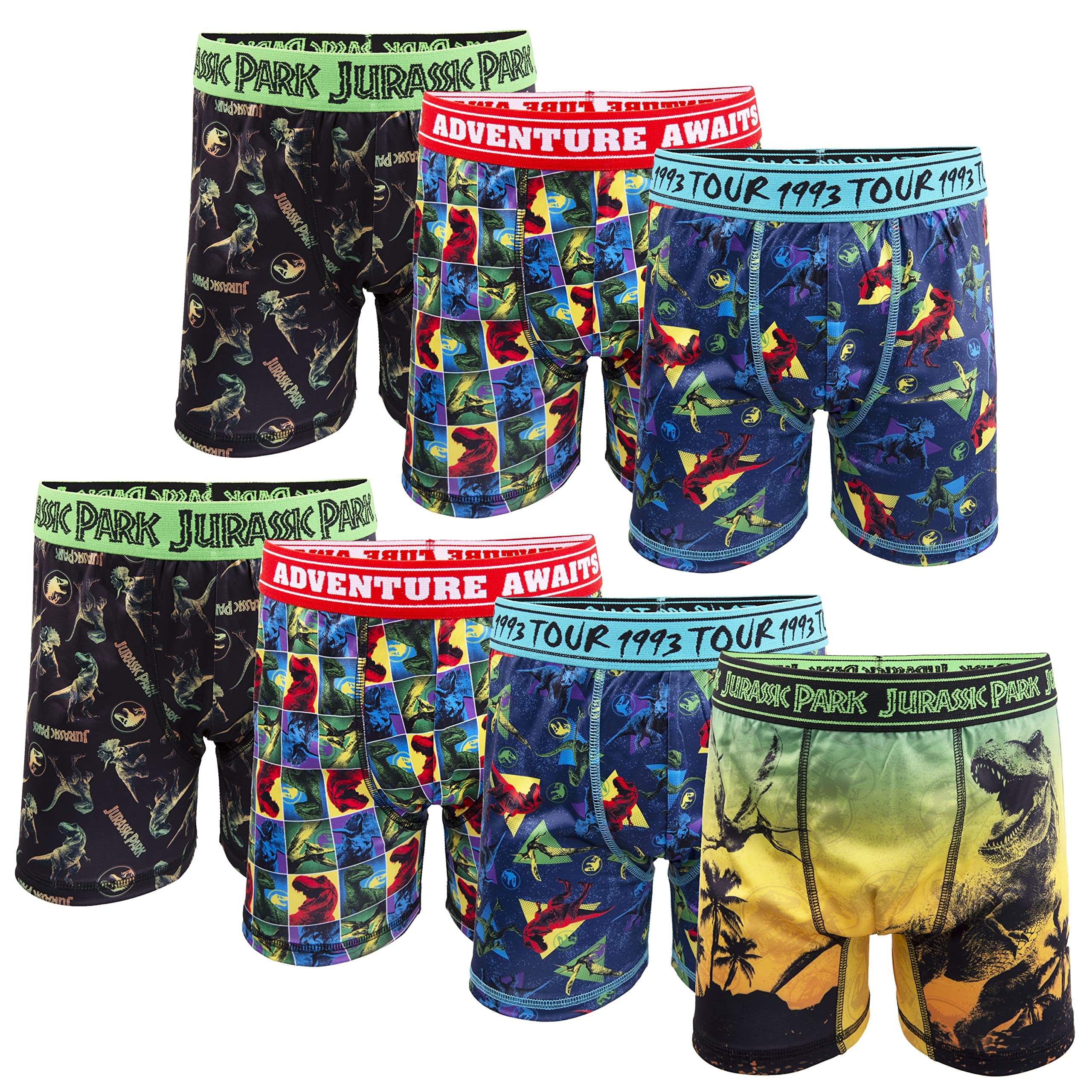 Jurassic World Boys Boxer Briefs Multipacks With T-rex Raptor and Triceratops Print Options in Sizes 4 6 8