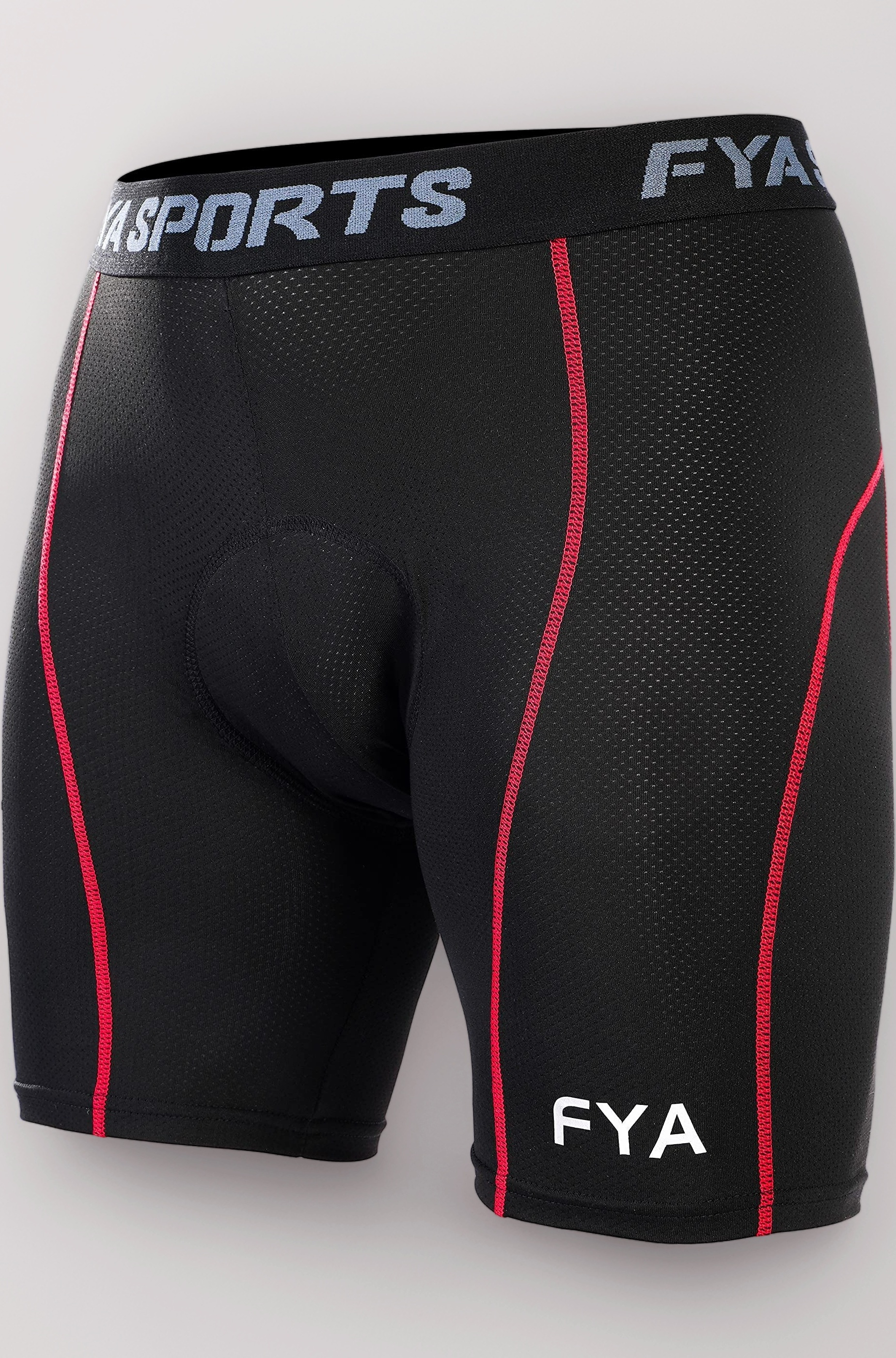 Men's Cycling Shorts,4D Gel Padded Out-Wearable Motorcycle Bike Riding Shorts Quick-Dry Half Pants (M, Black/RED)