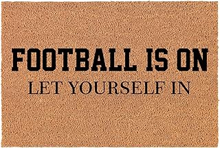 Welcome Doormat Natural Coco Coir Door Mat Football is On Let Yourself in Funny Fall (30