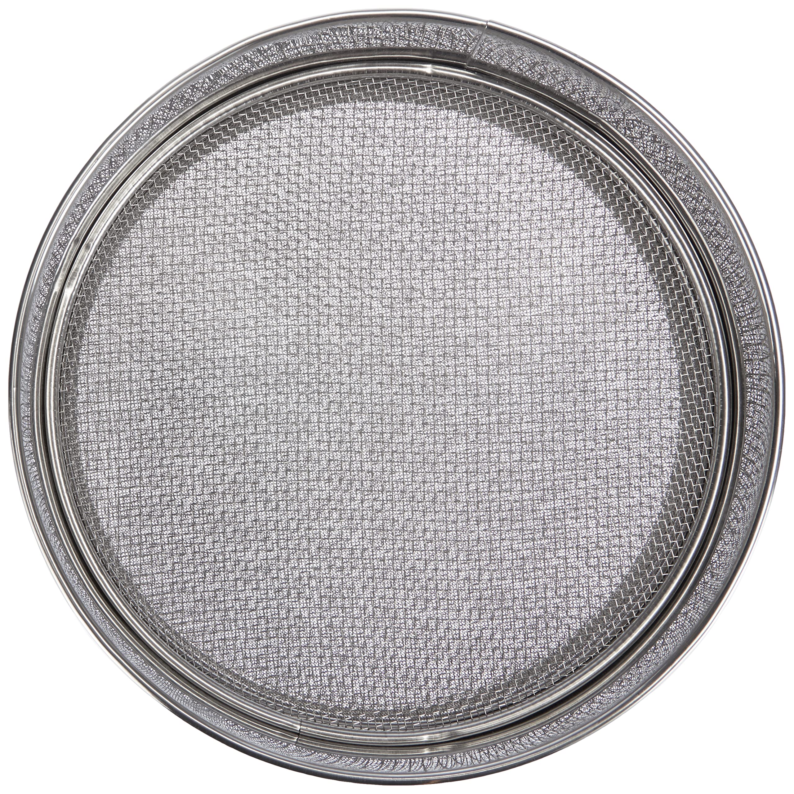 DE BUYER 4605.21 Sieb 4 Maschen austauschbar Edelstahl grau 0,5/1/2/3 mm Durchmesser 21 cm & Teigschaber, Edelstahl, Silber, 11.8 x 11.4 x 3 cm