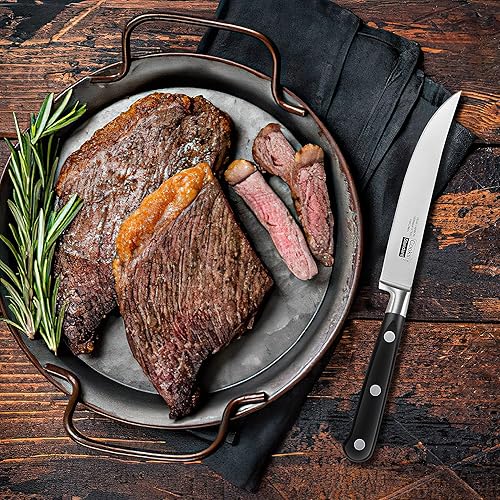 Miniatura 4 de Cooks Standard Juego de cuchillos para carne, 6 piezas, acero inoxidable de alto carbono, cuchillo de cocina afilado, mango ergonómico, negro