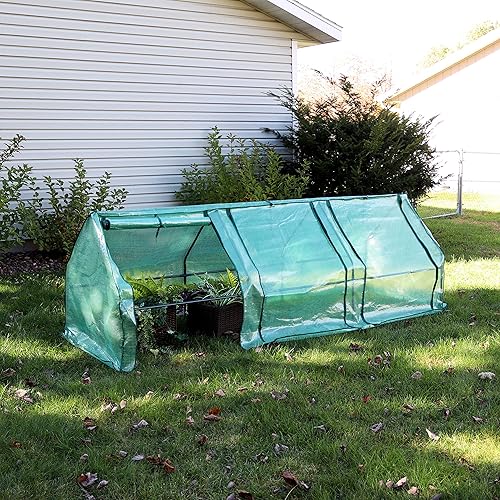 Miniatura 5 de Sunnydaze Mini invernadero portátil al aire libre con 3 puertas con cremallera - verde