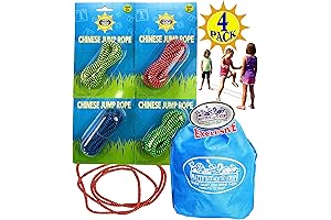 Complete Chinese Jump Rope Set with Bonus Storage Bag - 4 Pack