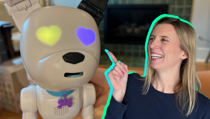 Dog-E - Interactive Robot Dog with Colorful LED Lights, 200+ Sounds & Reactions, App Connected