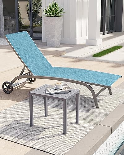 Miniatura 2 de Crestlive Products Mesa auxiliar para exteriores, mesa auxiliar rectangular de aluminio, mesa de café para patio pequeña para interiores y