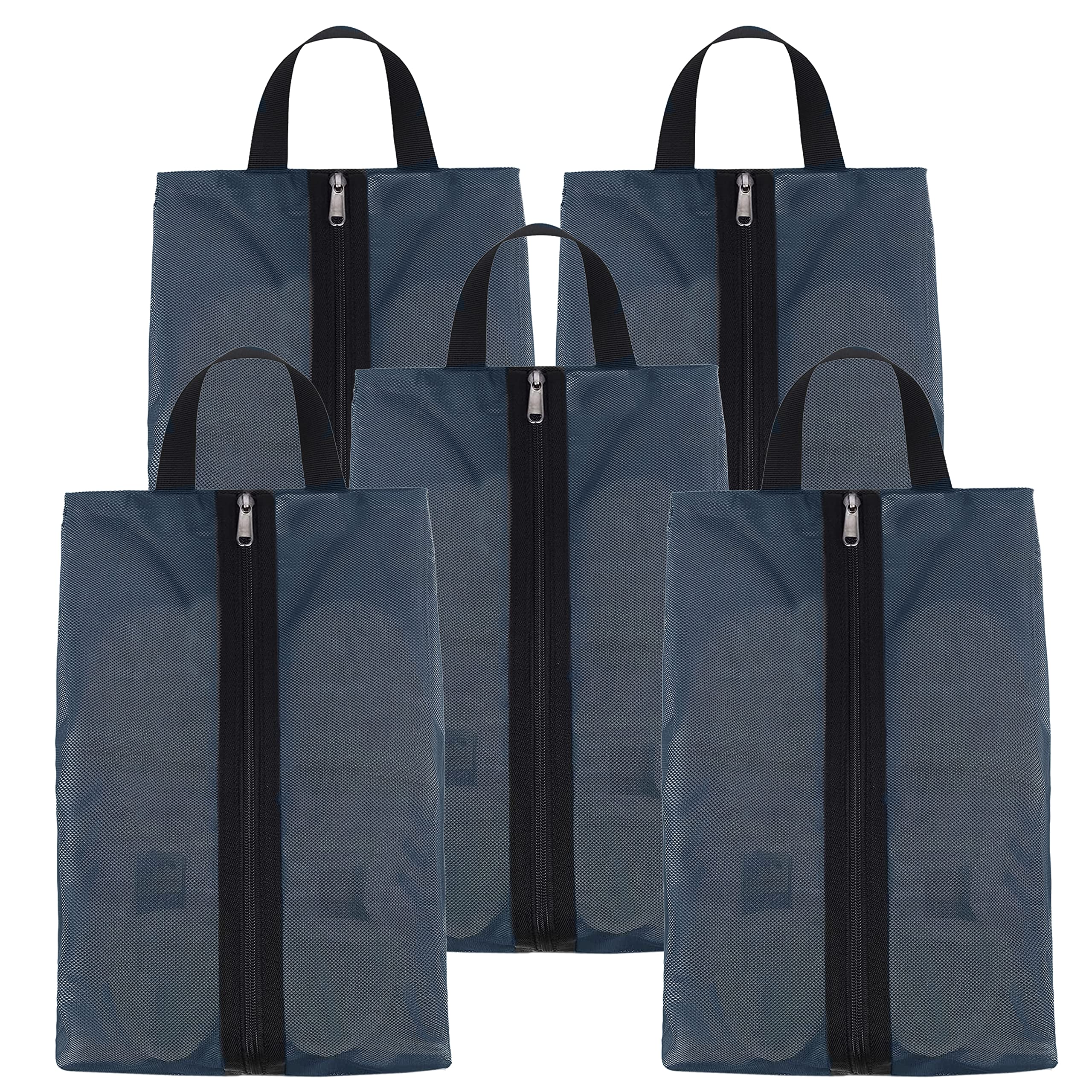 GenericDihem Pack of 5 Shoe Bag for Travel & Storage Travel Organizer for Women & Men Travel Accessories Shoe Organizer Shoe Bags Pouches Travel Essentials (40x13x18cm, Grey & Black)