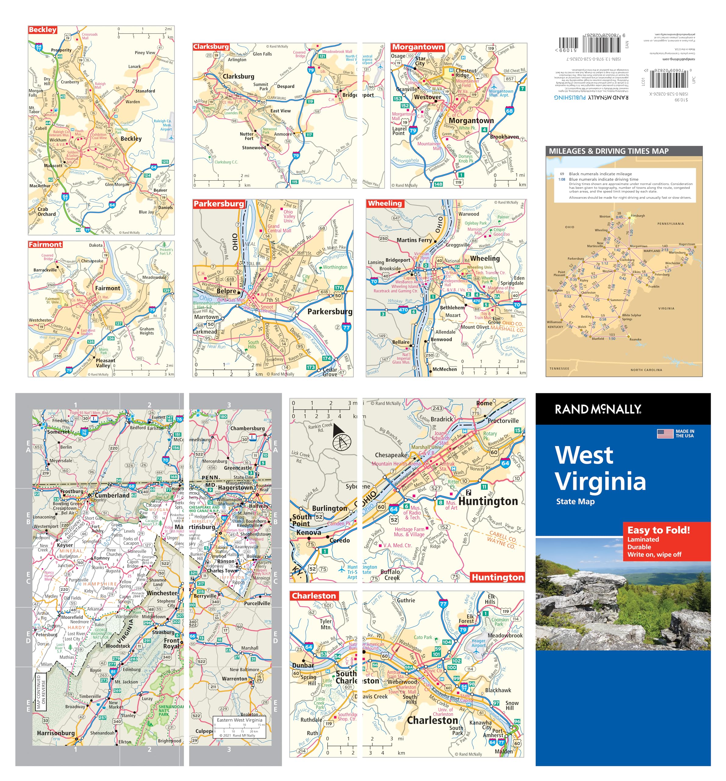 Rand McNally Easy to Fold: West Virginia Laminated Map - Image 3