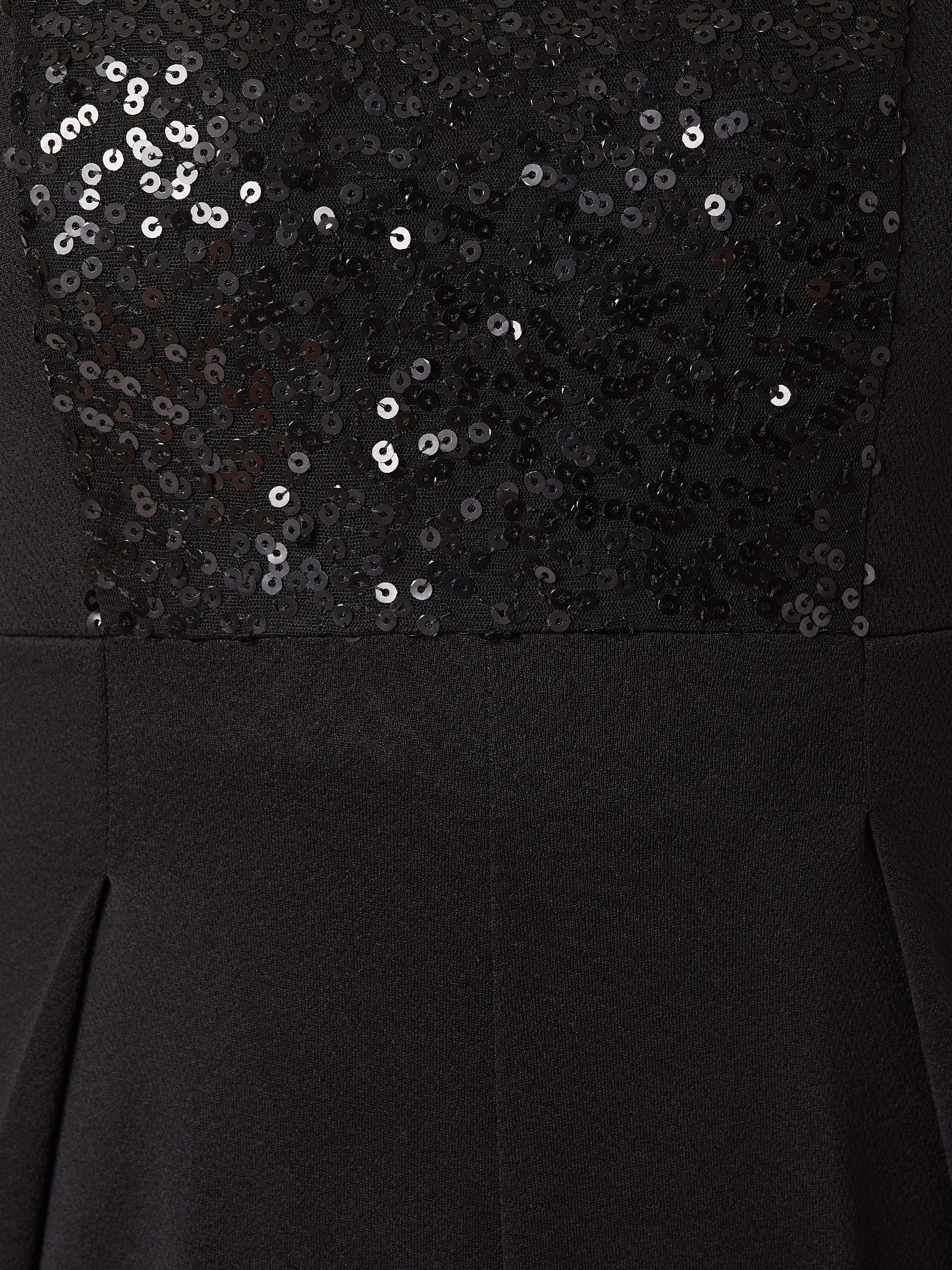 Miss Chase Women's Halter Neck Sleeveless Solid Wide Leg Sequin Paneled Regular Length Jumpsuit (MCAW19D04-23-62-04,Black,M) 1