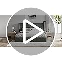 SHA CERLIN King Size Lift Up Storage Bed/Modern Wingback Headboard/Upholstered Platform Bed Frame/Hydraulic Storage/No Box Spring Needed/Wood Slats Support/Dark Grey