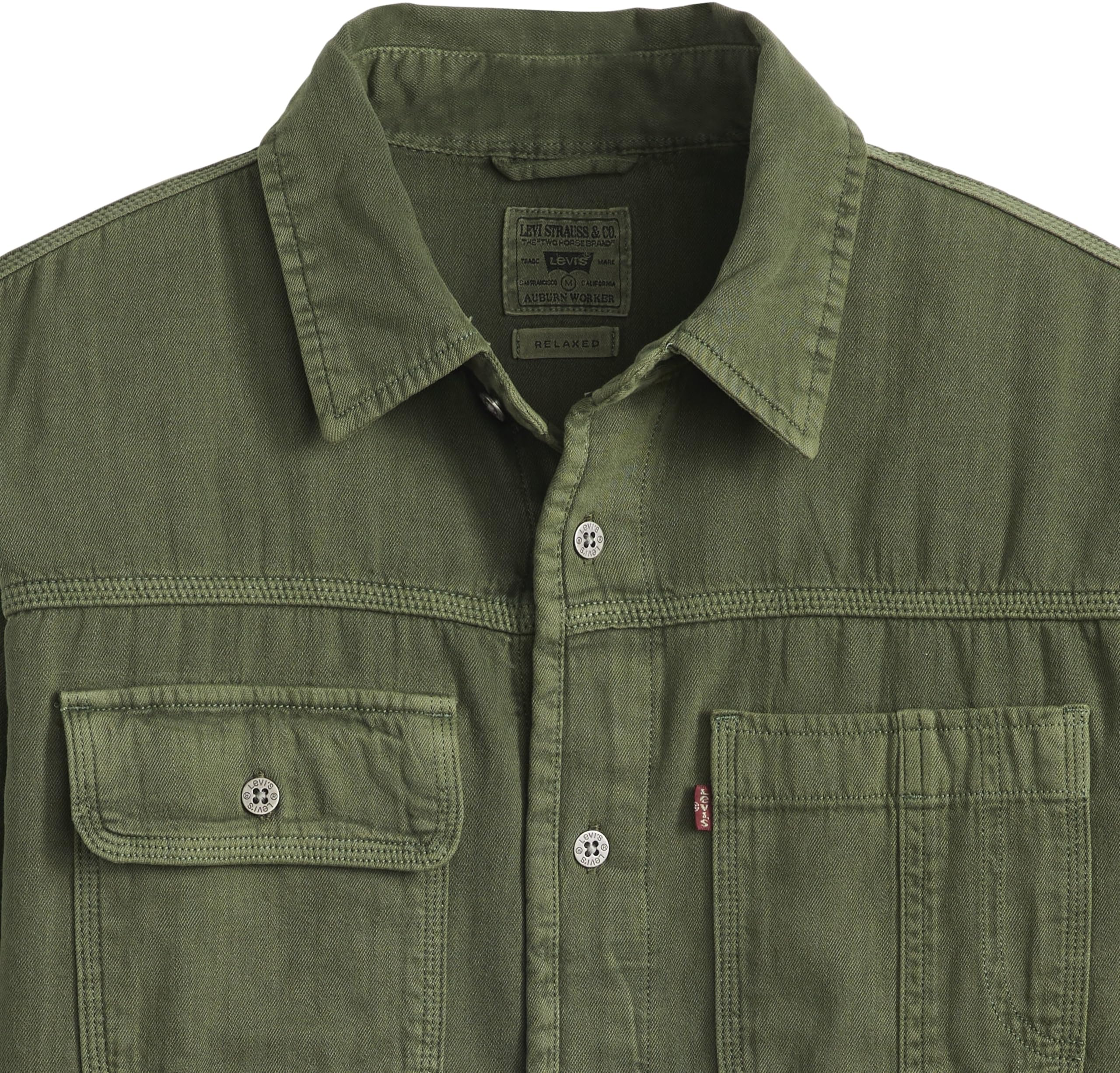 Levi's Homme Chemise décontractée Auburn Worker avec Col à Pointe, Relaxed Fit