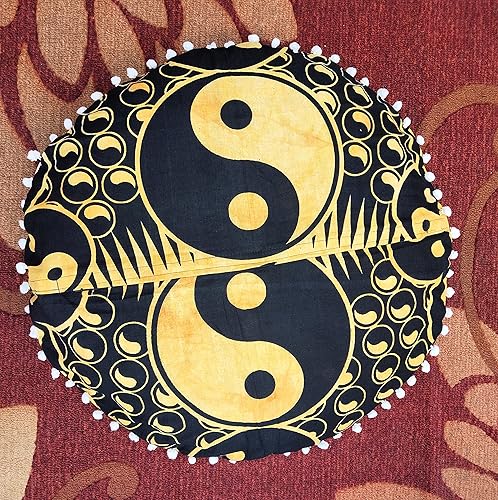 Miniatura 10 de Funda de almohada de suelo de 32 pulgadas con diseño bohemio, verde, con diseño de mandala, hippie, decorativa, india, grande, otomana, bohemio,