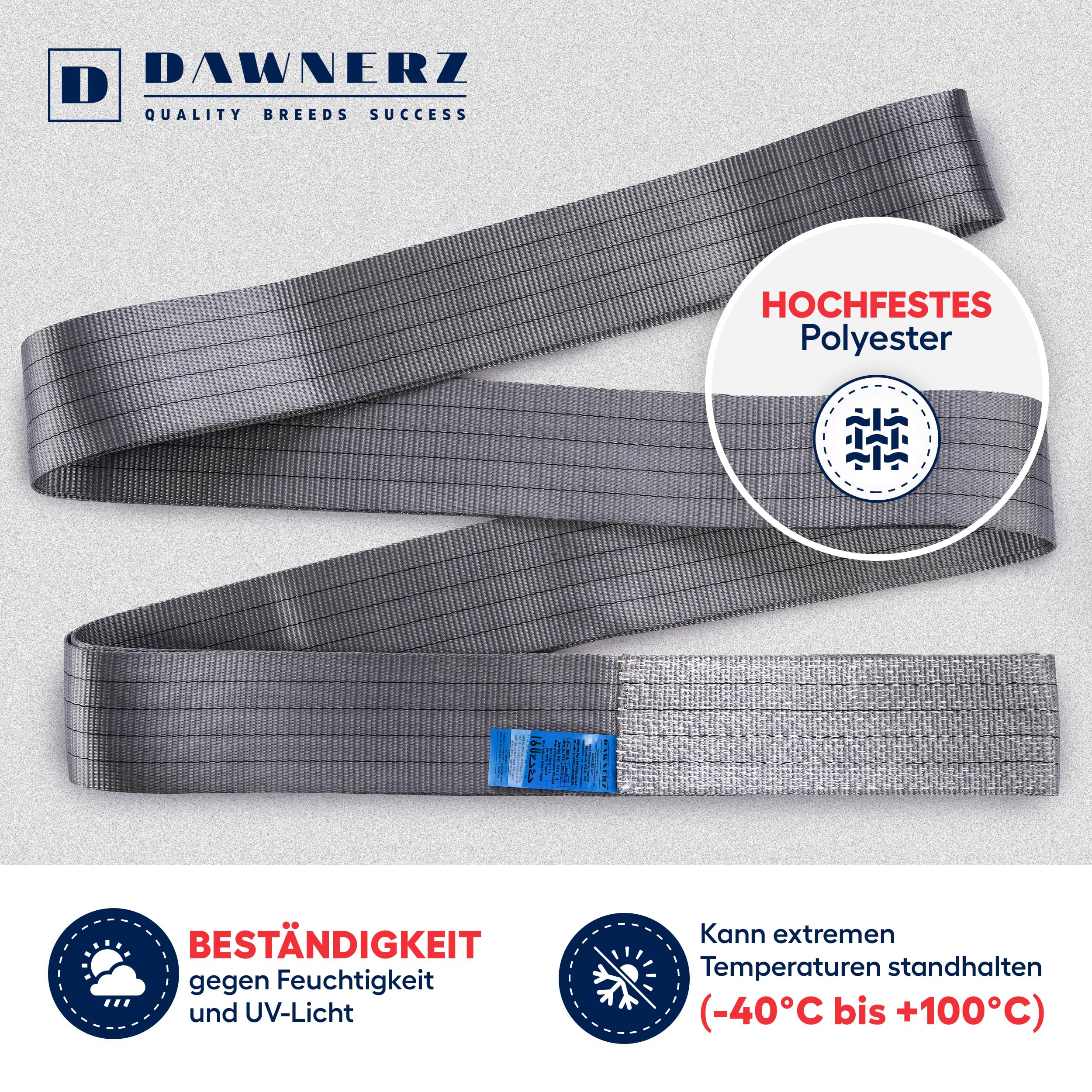 Cinghia di sollevamento continua 4 t WLL – 6 m di lunghezza utile – Cinghia chiusa | Cinghia di sollevamento in poliestere a trama piatta, tipo A2, DIN EN 1492-1