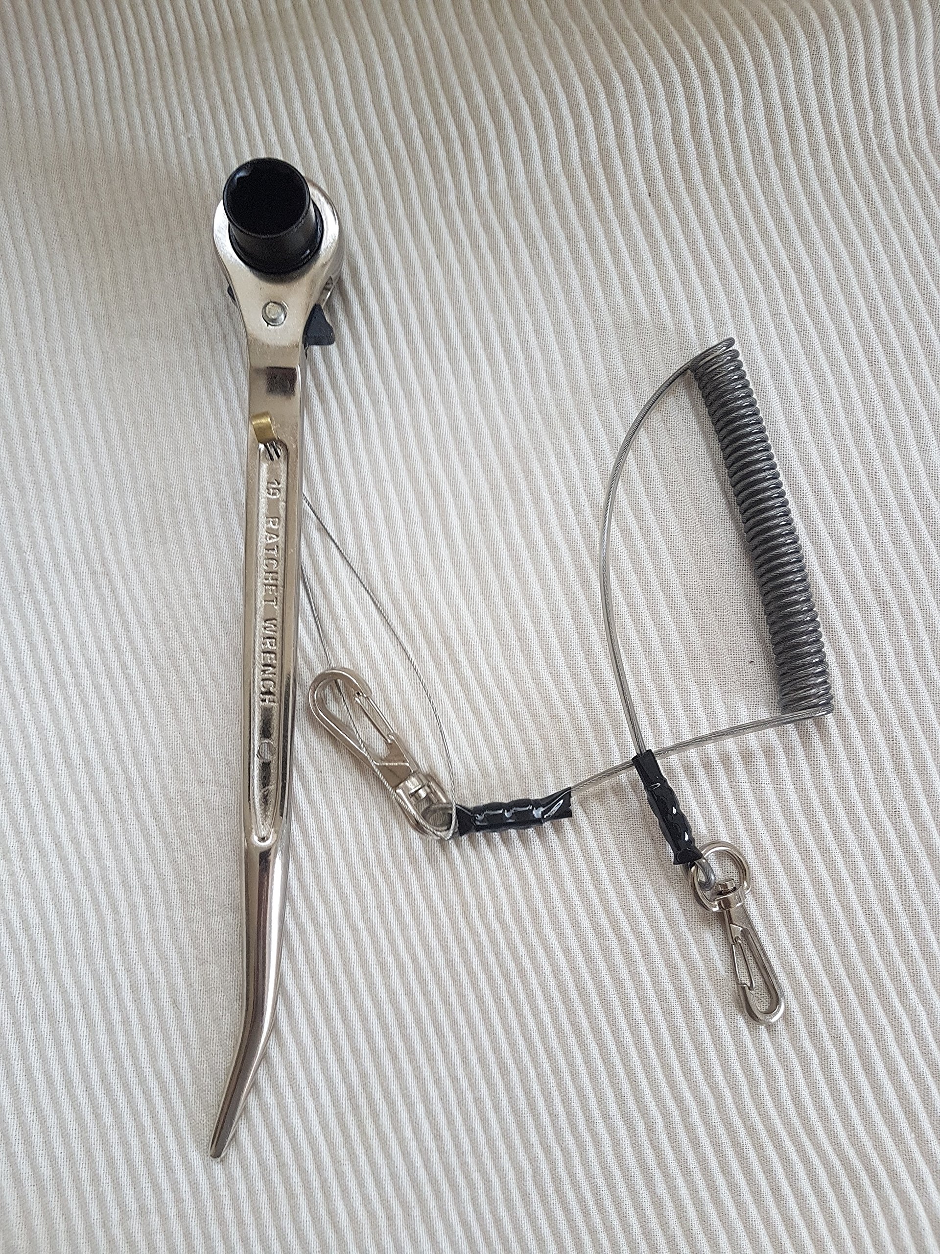 Bbi Ltd Silver Scaffolding Ratchet Spanners Tools 19&21,17&21,19&24 Mm With Bbi Safety Tools Lanyard (1921+Lanyard)
