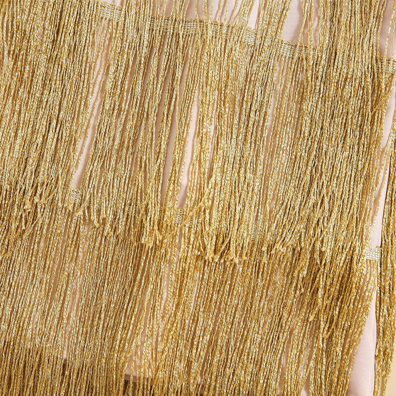 Little Kids Girls Sparkly Tassels Dress Sleeveless Square Neck Sequin Fringe Layer Zip Back Summer Party Latin Dresses