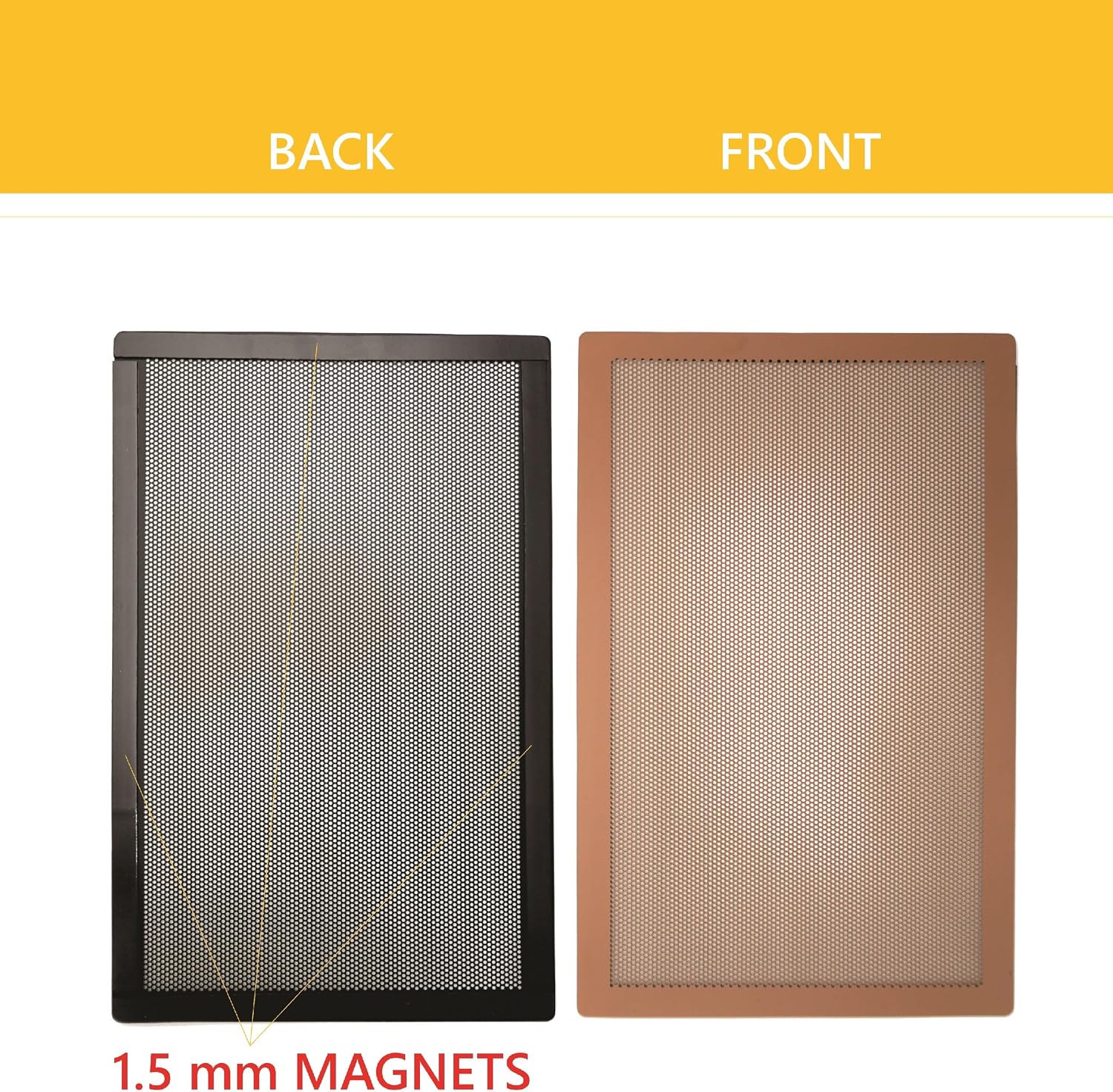 MODERN WAVE - Extra Strong Magnetic Air Vent Screen Cover for Floor 5-Pack (7" x 11", Brown)