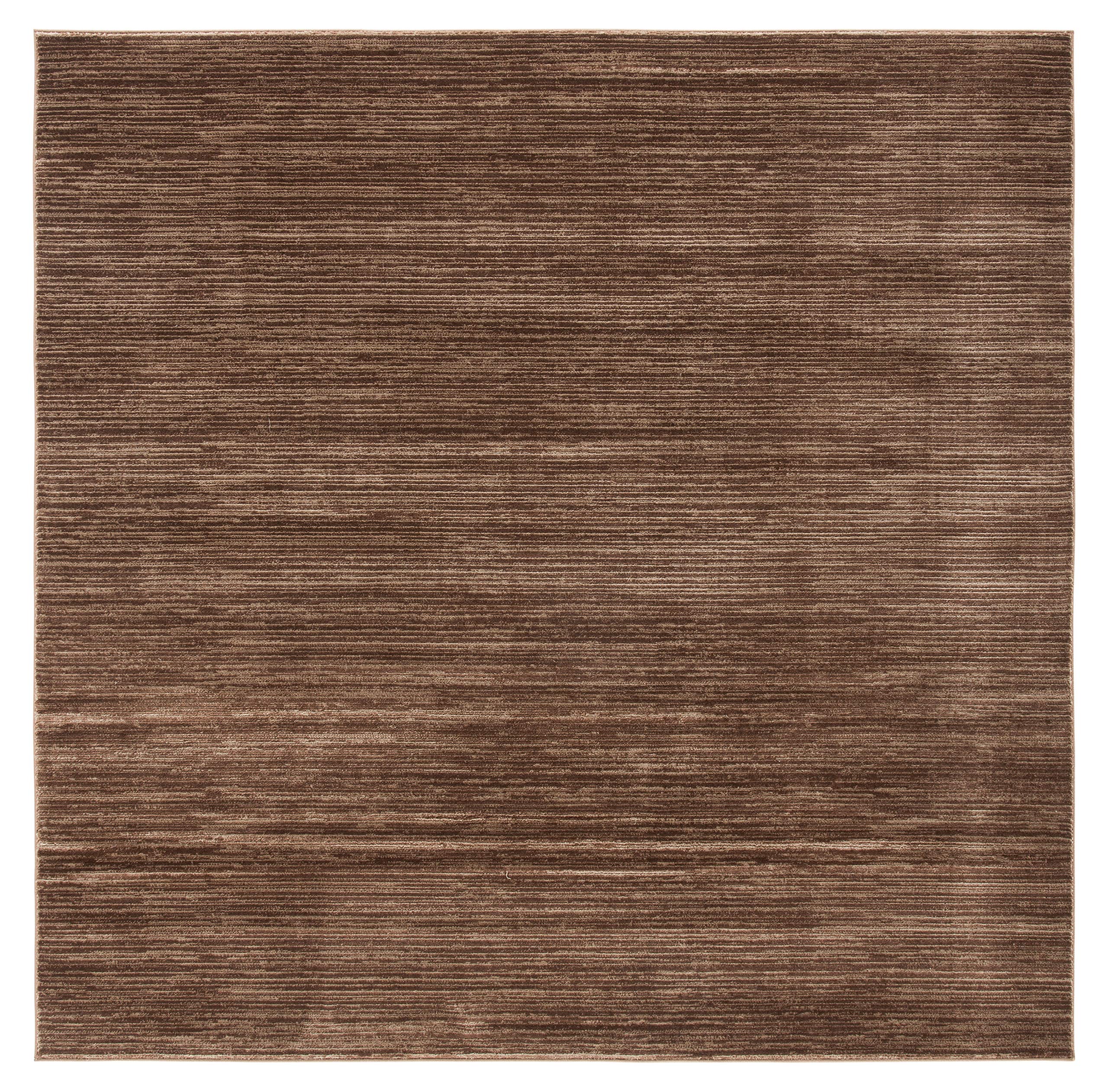 SAFAVIEH Vision Collection Area Rug - 8' Square, Brown, Modern Ombre Design, Non-Shedding & Easy to Clean, Ideal for Living Room, Bedroom, Dining