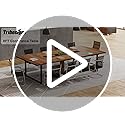 Tribesigns 8FT Conference Table, 94.49 L x 47.24 W x 29.53 H Inches Large Meeting Podcast Table for 10 People, Business Style Wooden Training Table with Strong Metal Frame for Office Conference