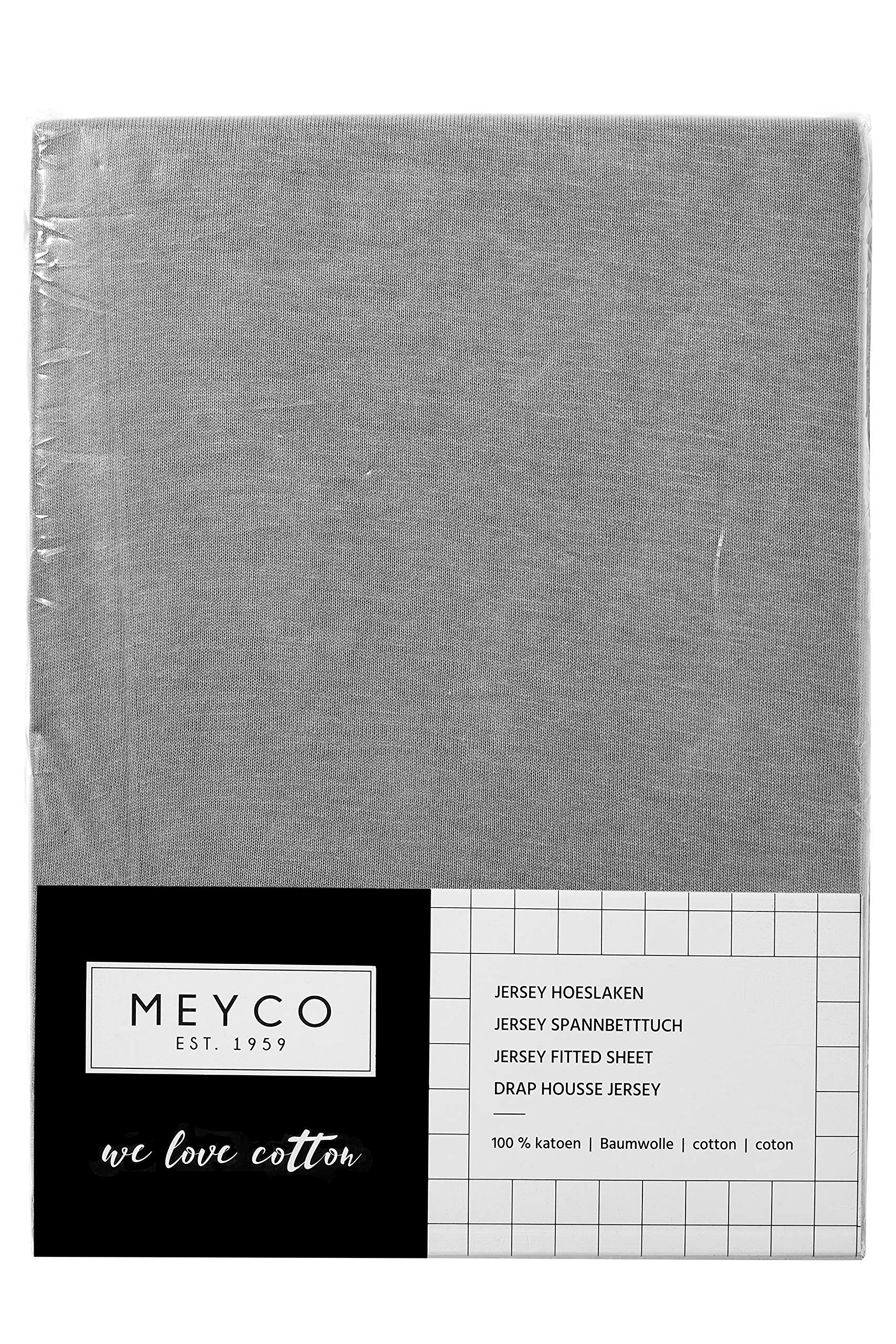 Meyco 567004 Jersey Fitted Sheet Single Bed Grey, Gray, 1-persoonsbed - Image 3