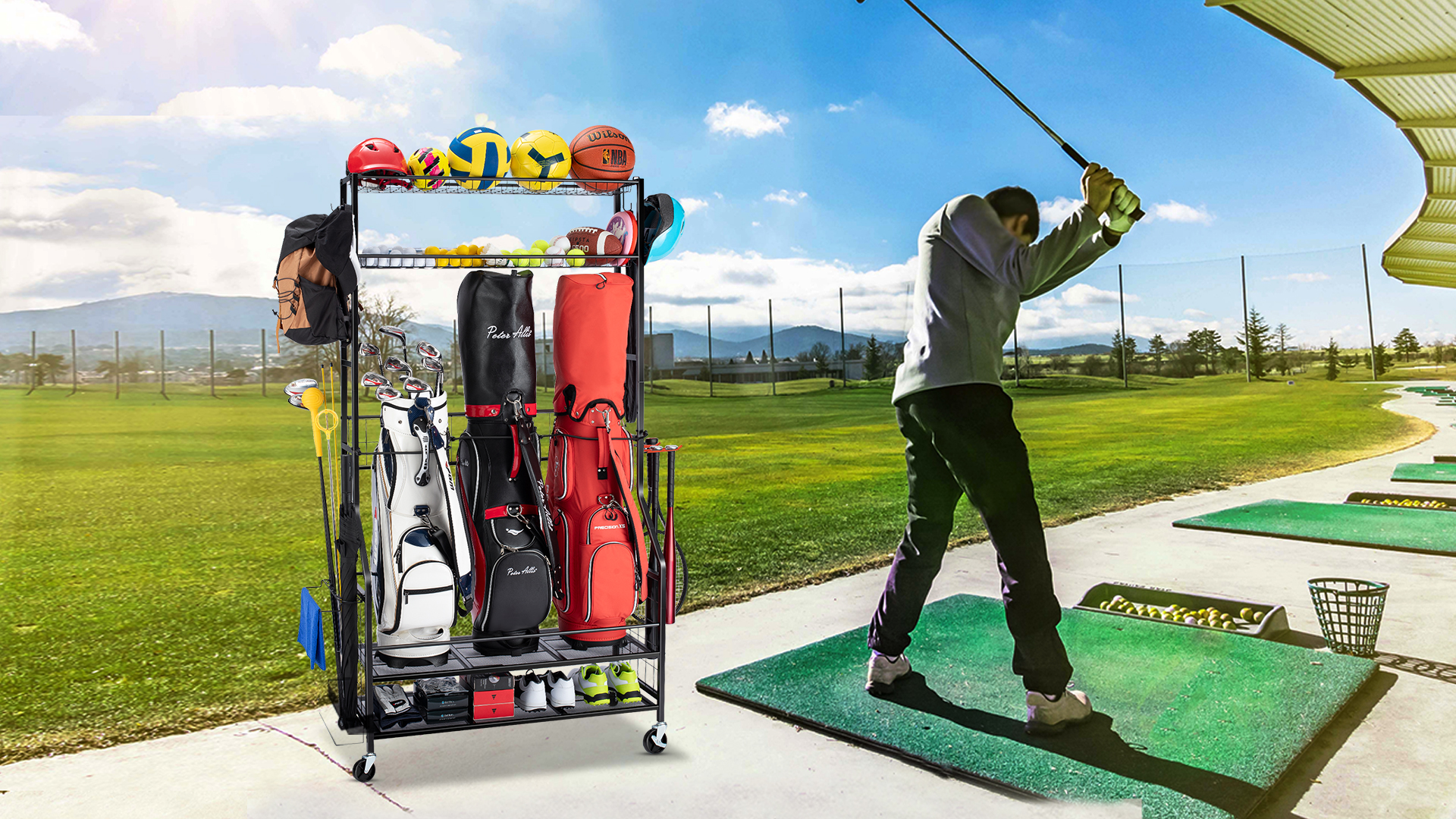Amazon.com : FHXZH Golf Bags Storage Garage Organizer - Stand for