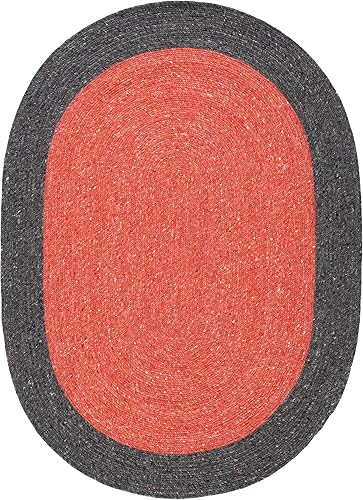 Miniatura 2 de SAFAVIEH Braided Collection BRD902Q BRD902Q - Alfombra ovalada de lana reversible hecha a mano para entrada, vestíbulo, sala de estar, dormitorio,