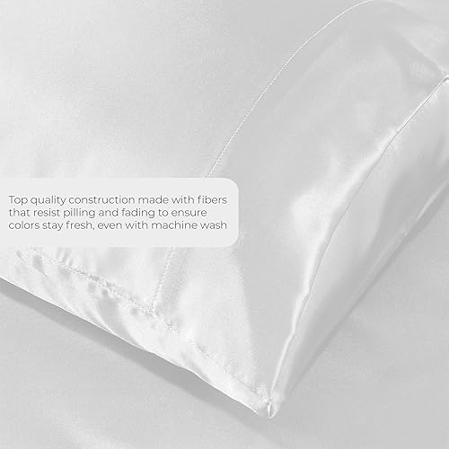 Miniatura 3 de Will and Weaves - Juego de sábanas de satén, juego de 4 sábanas de cama, 1 sábana encimera, 1 sábana bajera, 2 fundas de almohada, tamaño Queen,