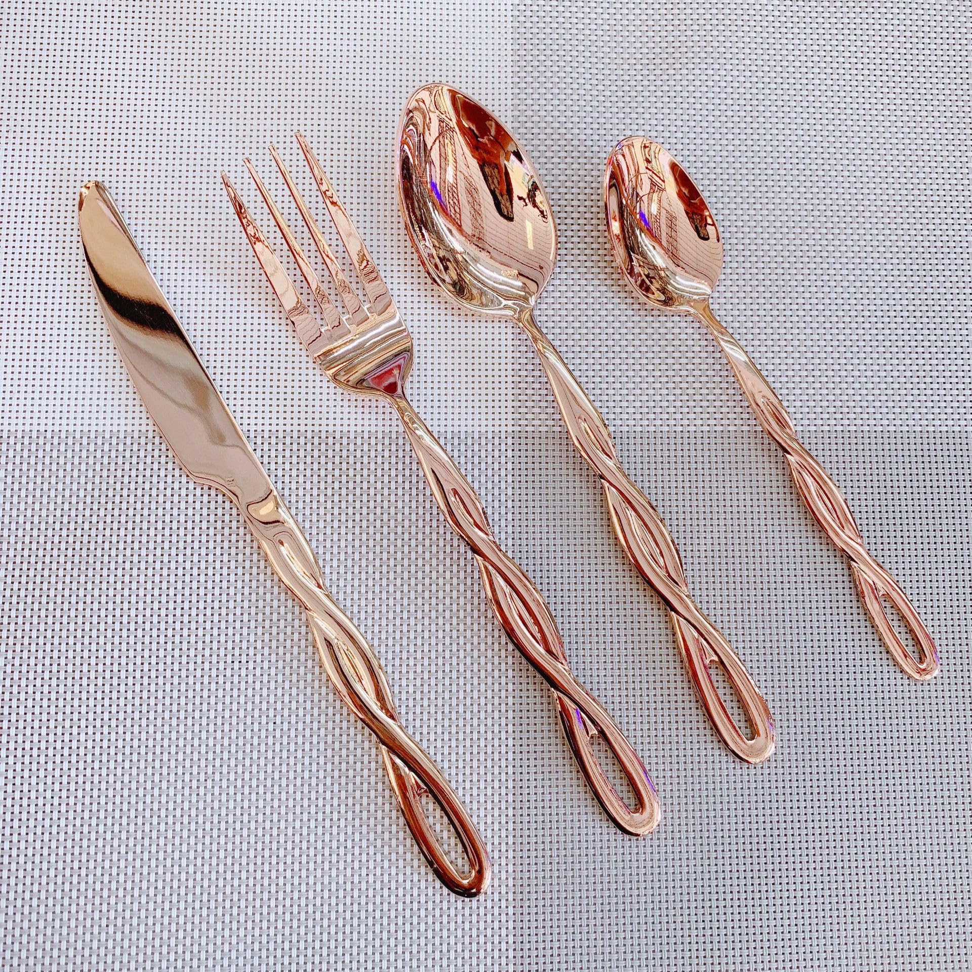 Silberbesteck-Set, Exklusive Kollektion, Edelstahl, Hochglanzpoliert, Küchenutensilien, Tischservice Mit Gabel, Messer Und Löffel, 48-Teilig, Für 12 Personen, Typ 2