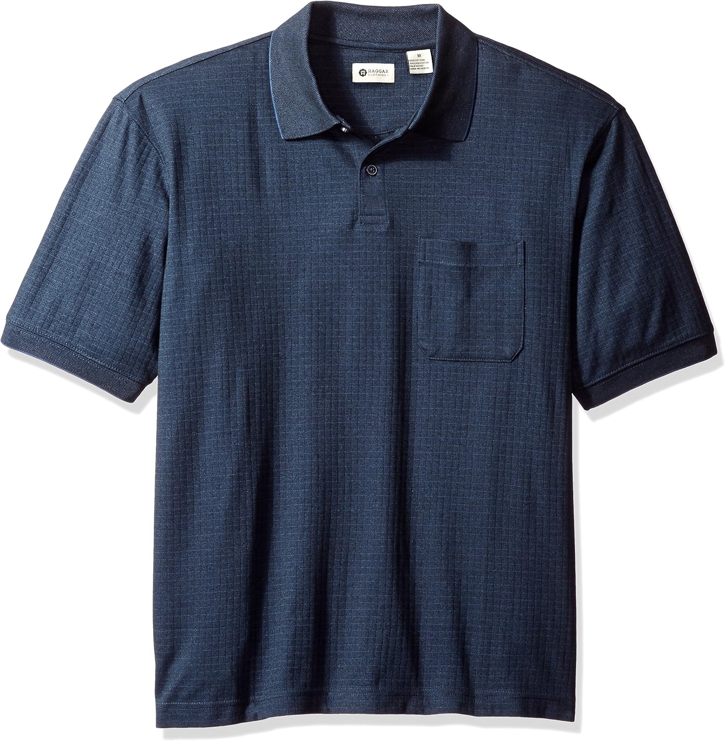Haggar Men's Short Sleeve Minibox Knit Polo
