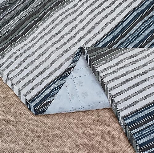 Miniatura 5 de Brilliant Sunshine Funda de sofá con diseño de retazos con diseño de rayas grises, funda acolchada para sofá grande, 70 pulgadas de ancho de