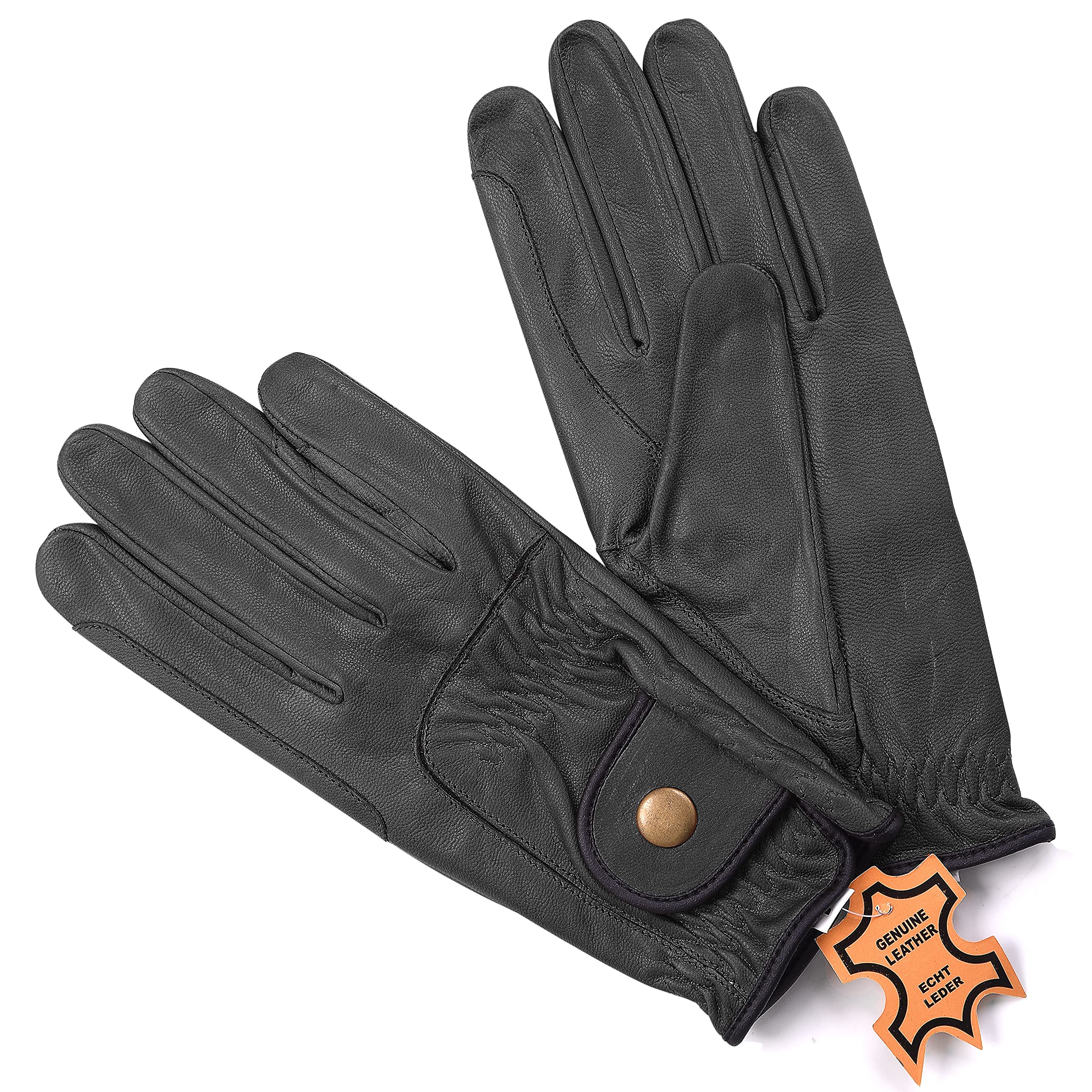 AFE Guantes de equitación de cuero genuino para niños Dublín