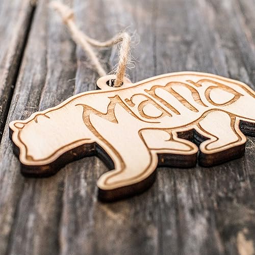 Miniatura 3 de Ornament - Mama Bear - Raw Wood 4x2in