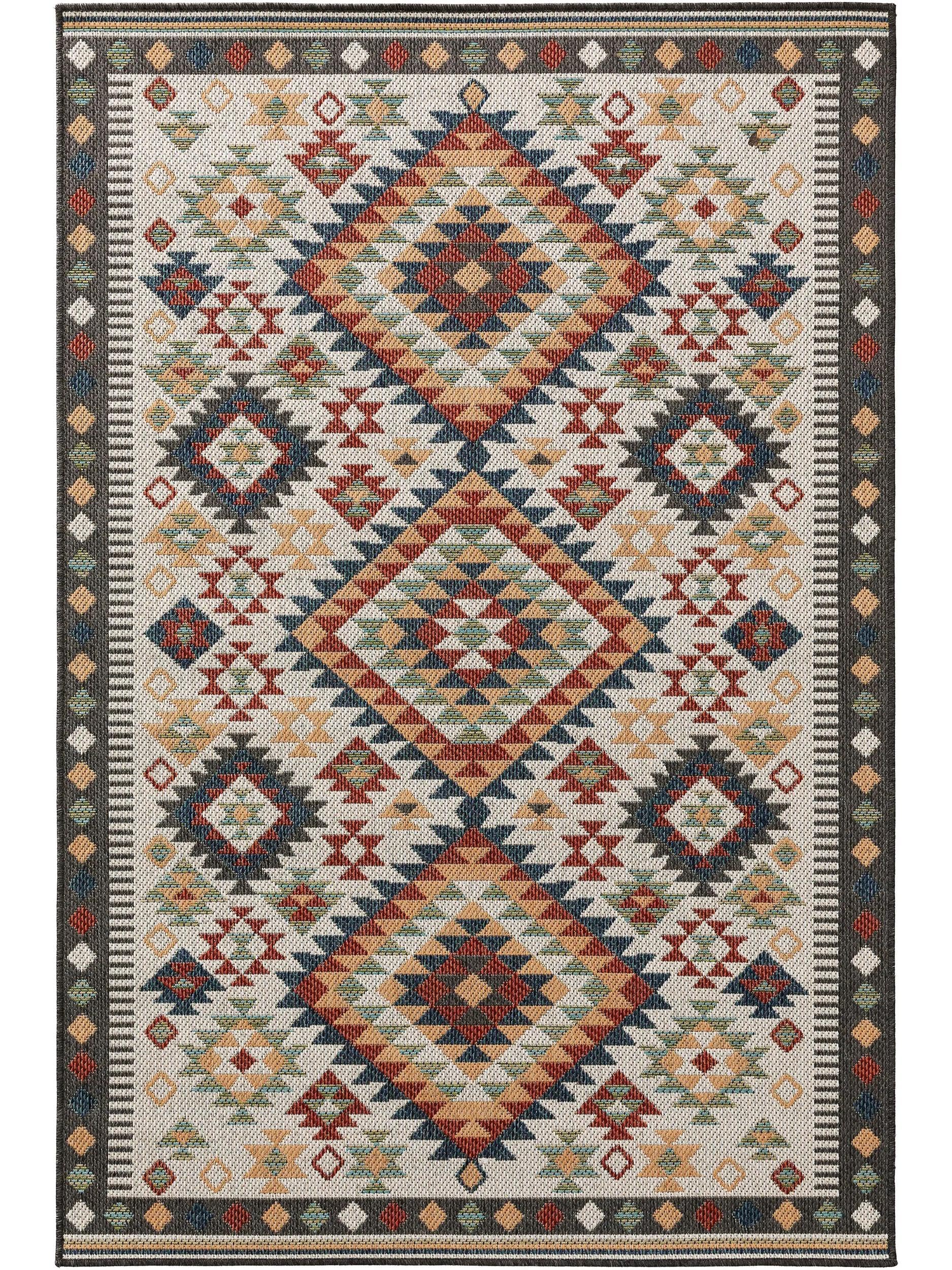 benuta Nest Tapis Mirena - Fibre synthétique - Convient à l'extérieur - Rectangulaire - Facile d'entretien - Pour salon, chambre à coucher, couloir, terrasse, balcon, multicolore - 120 x 170 cm