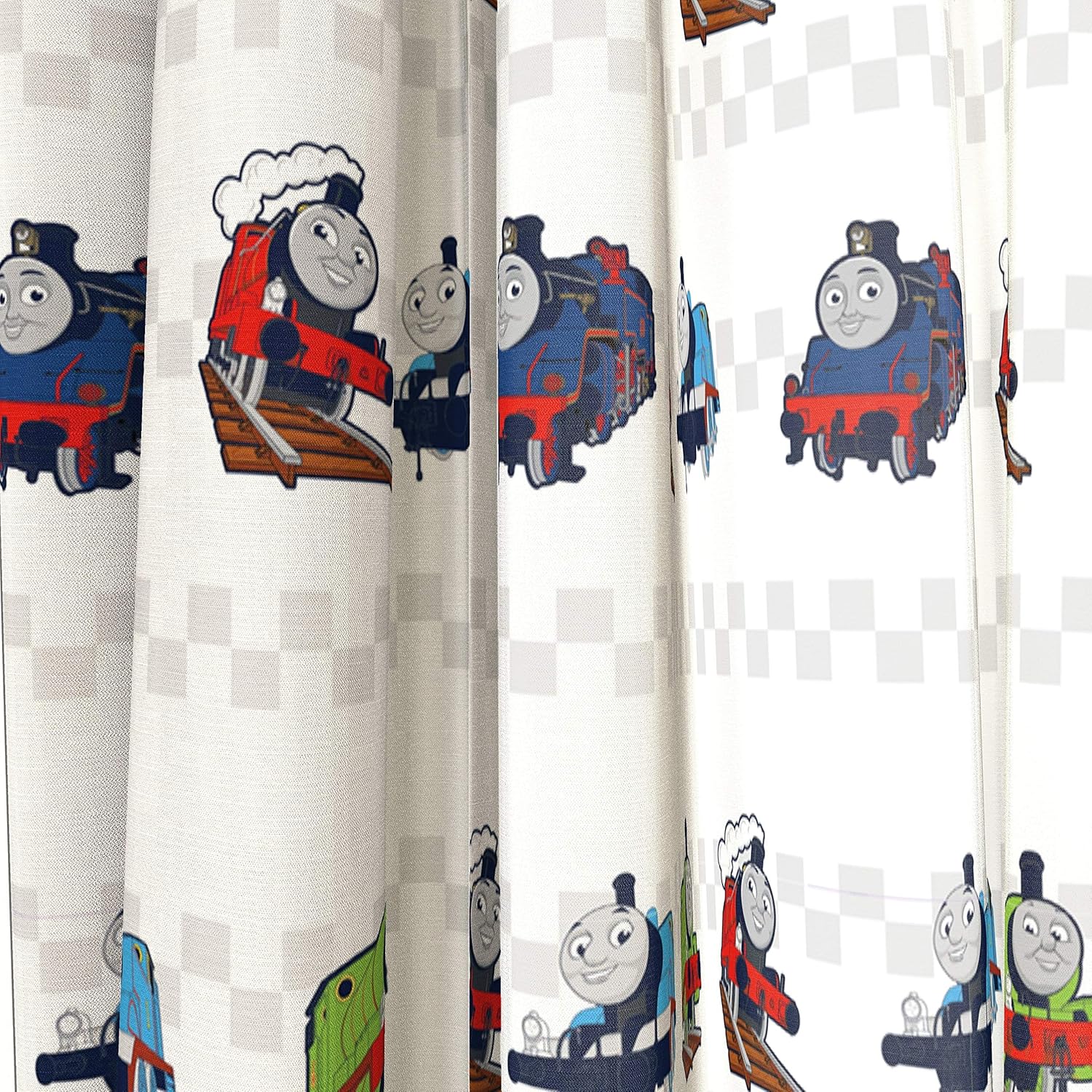 Kids Warehouse Thomas The Tank Engine Hot Rod 63" Decorative Curtain/Drapes 4-Piece Set (2 Panels, 2 Tiebacks)