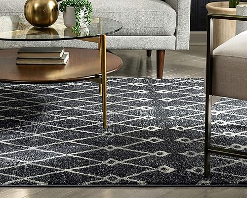 Miniatura 7 de Viaje Trellis - Alfombra de área tradicional marroquí con diseño de diamantes, envejecida, color gris envejecido (5 pies 3 pulgadas x 7 pies 3