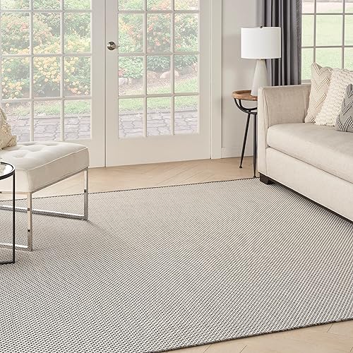 Nourison Courtyard - Alfombra de 8 pies, cuadrada para interiores y exteriores, fácil de limpiar, no se desprende, para dormitorio, sala de estar,