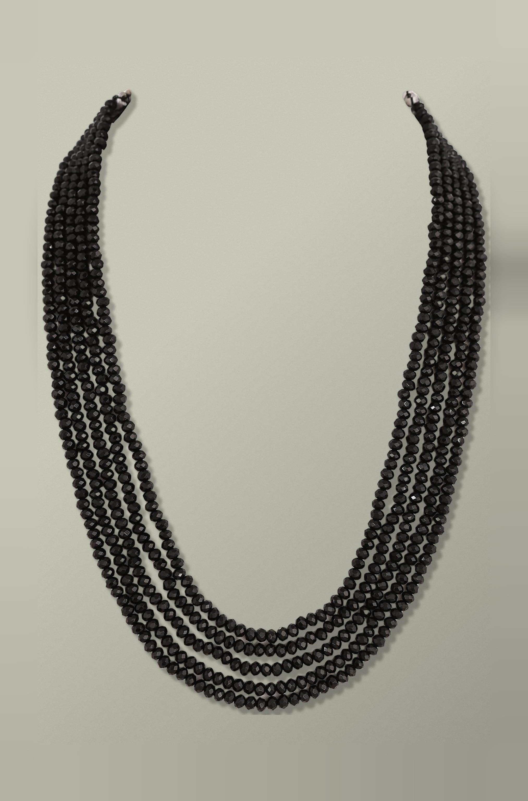 Ratnavali Jewels Five Layer Multi-Colour Real Onyx Stone Beads Necklace for Women and Girls (Multi Color Five Layer)
