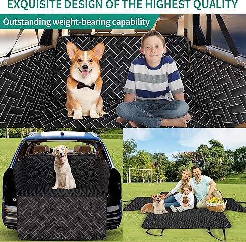 Miniatura 7 de Funda de asiento de automóvil para perro de fondo duro para asiento trasero, cama de viaje para perro con ventana de malla antideslizante