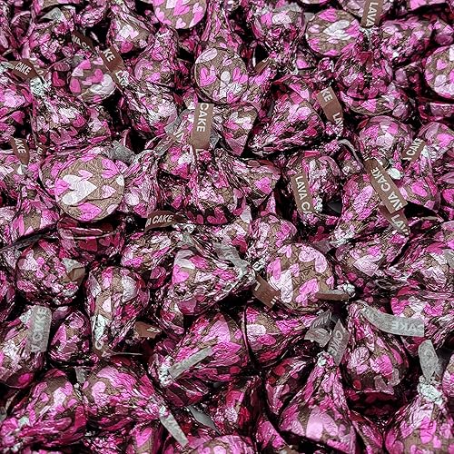 Hershey's - Caramelo de chocolate negro con chocolate negro para el día de San Valentín, con un caramelo de centro de chocolate pegajoso, envuelto