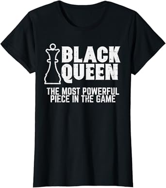 Black queen chess t shirt Clearance