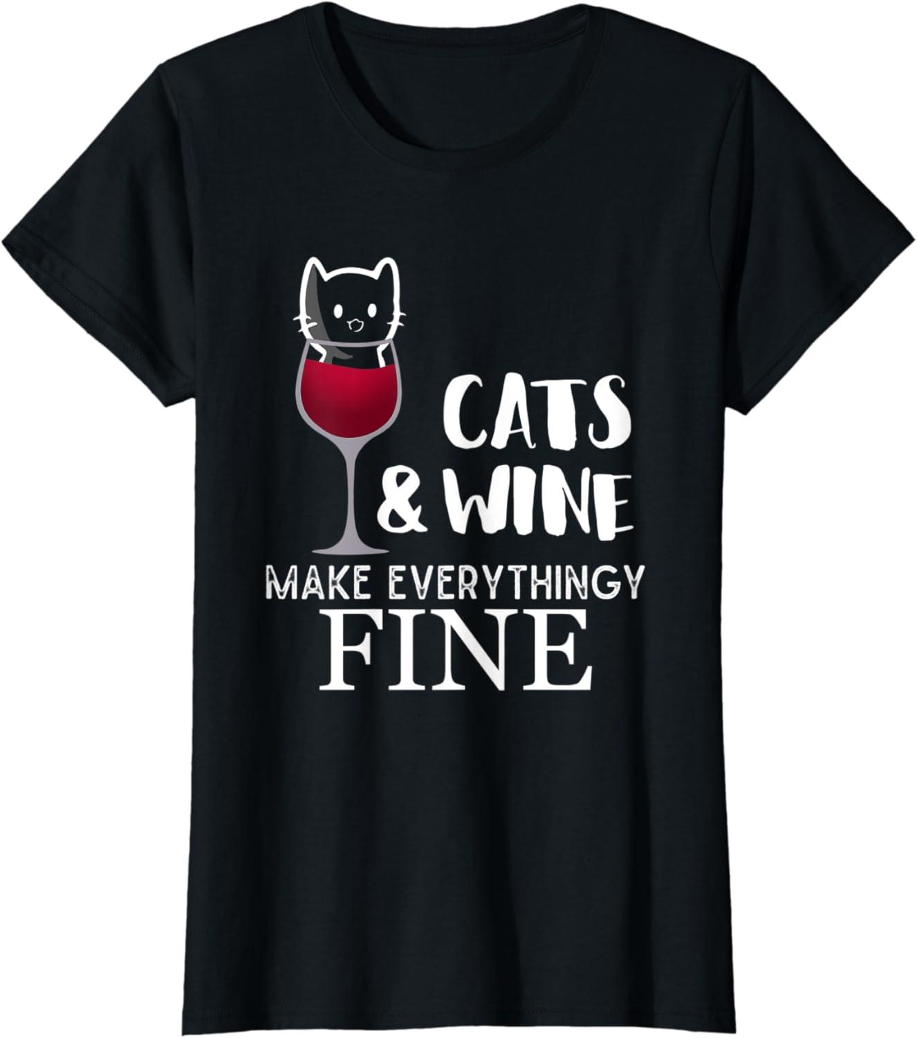 Cat and wine shirt Clearance