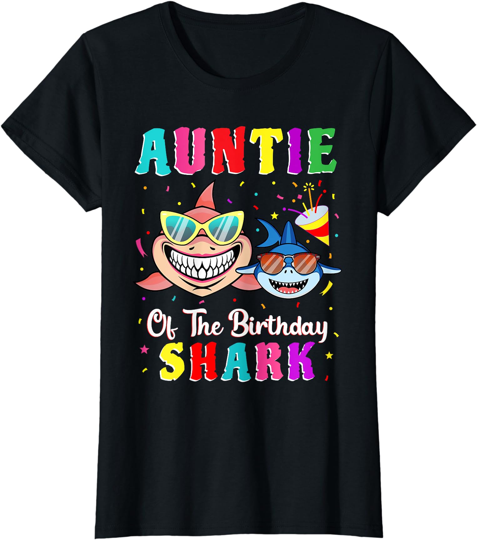 Awesome Auntie of the Shark Birthday Matching Family Shirts