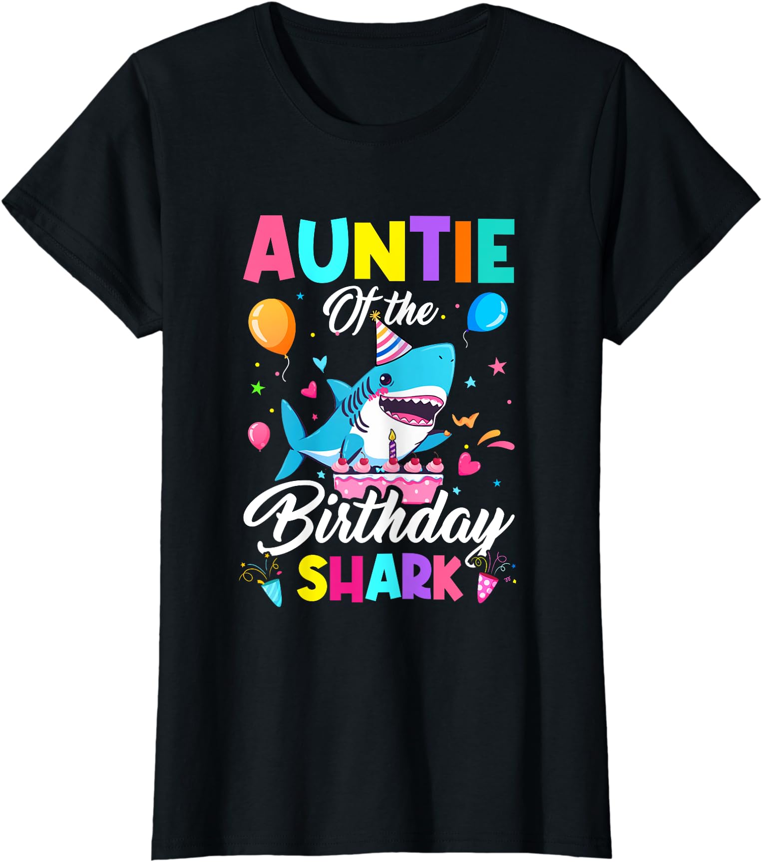 Auntie Of The Shark Birthday Boy Girl Party Family Group T-Shirt
