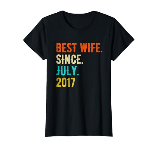 Amazon Com Womens Best Wife Since July 2017 1st Wedding Anniversary
