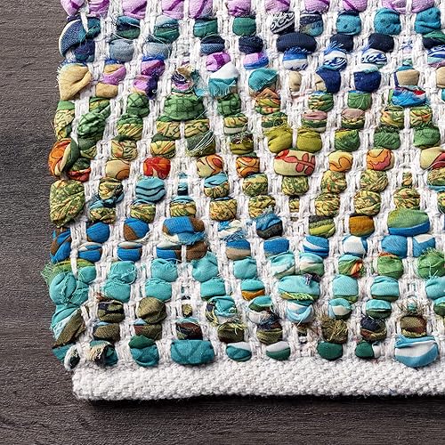 Miniatura 6 de nuLOOM - Alfombra VIAG01A tejida a mano con patrón de galón