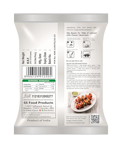 Image of RS Chef'z 3-in-1 Masala Powder 500g. Versatile Spice Mix for Dry Gobi Fry /Gobhi Manchurian Mushroom Dishes Paneer Tikka Pakoda | Ready-to-Cook Authentic Indo-Chinese Flavour