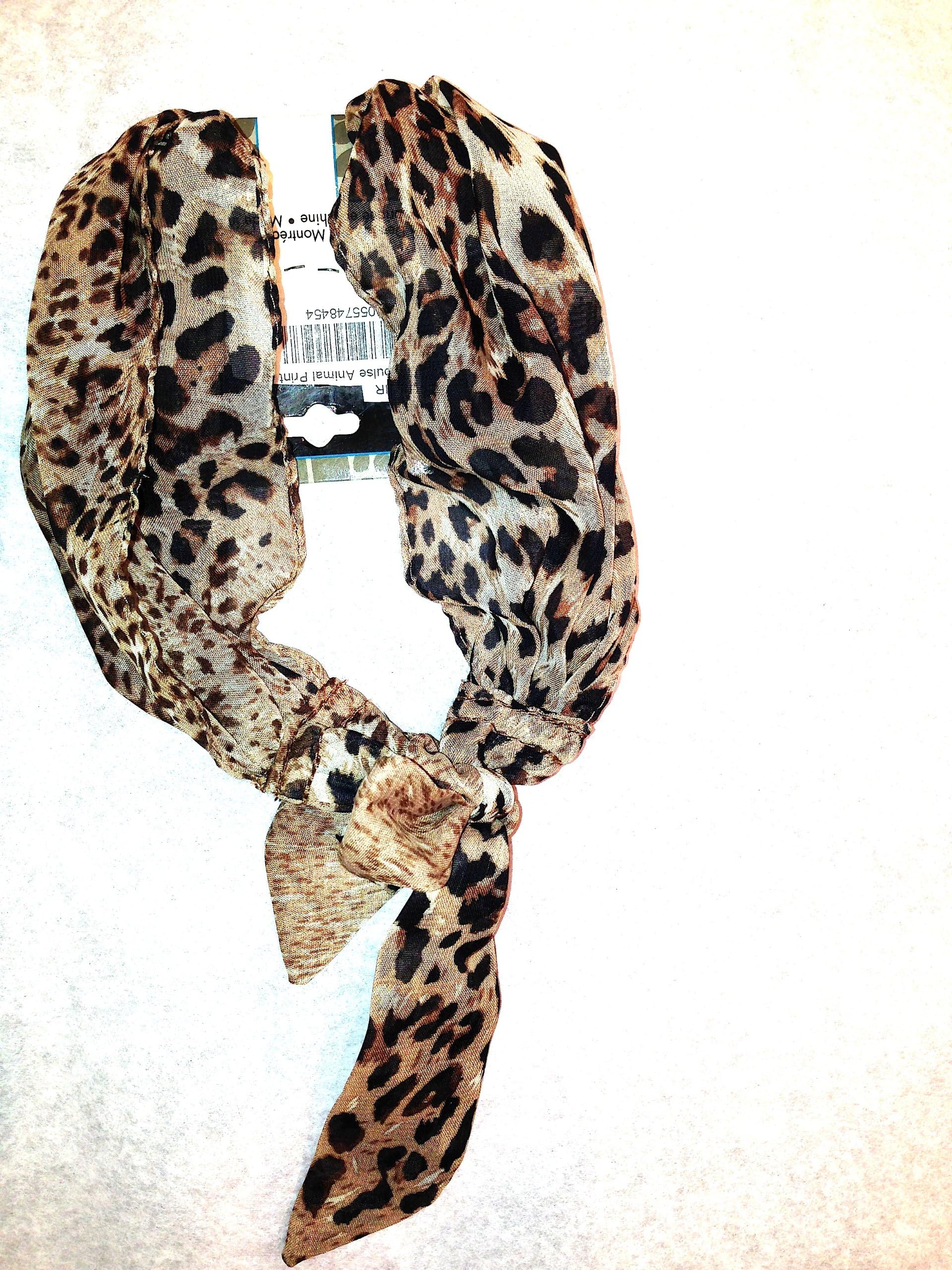 Pircosmetics Animal Print Chiffon Headwrap Brown